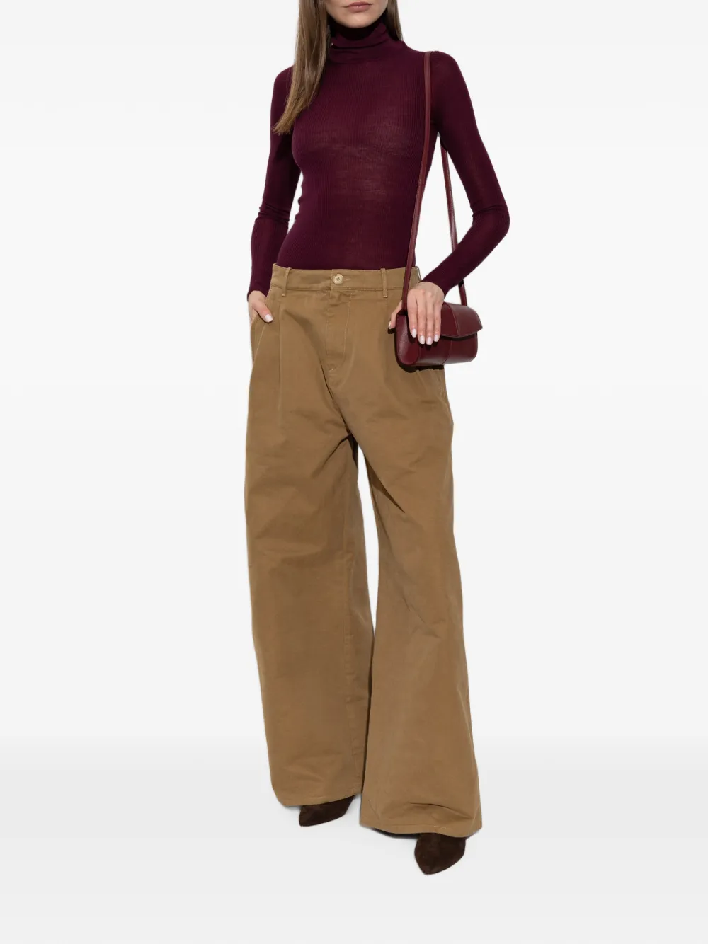 Jil Sander Ribgebreide trui Rood