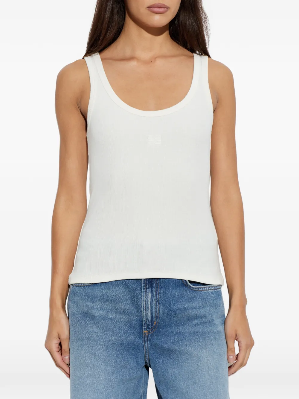 Gestuz Gzdrew ribgebreide tanktop Wit