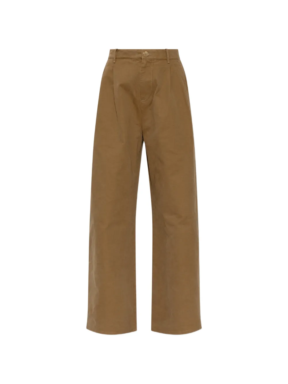 Jil Sander pleated cotton trousers - Marrone