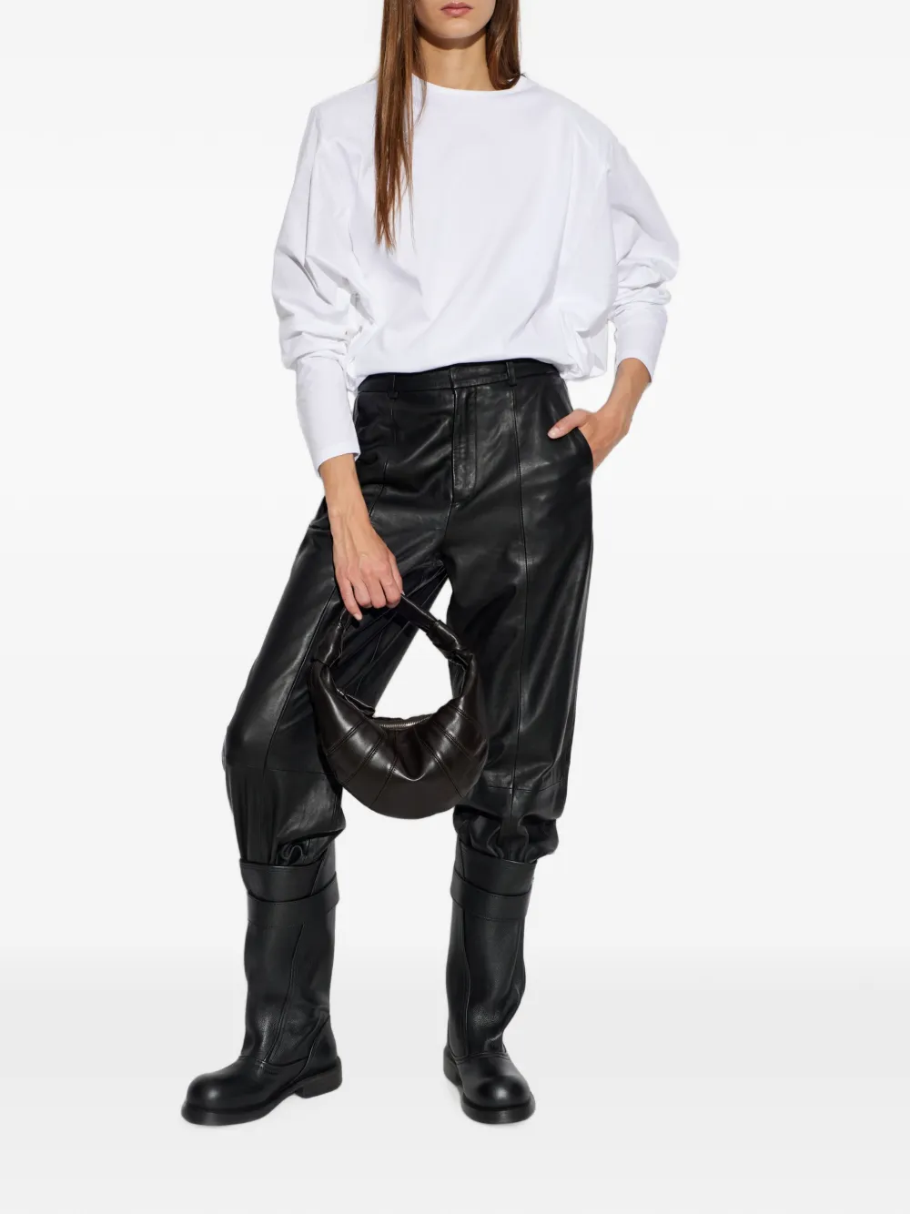 IRO Arum T-shirt met ruches en lange mouwen Wit