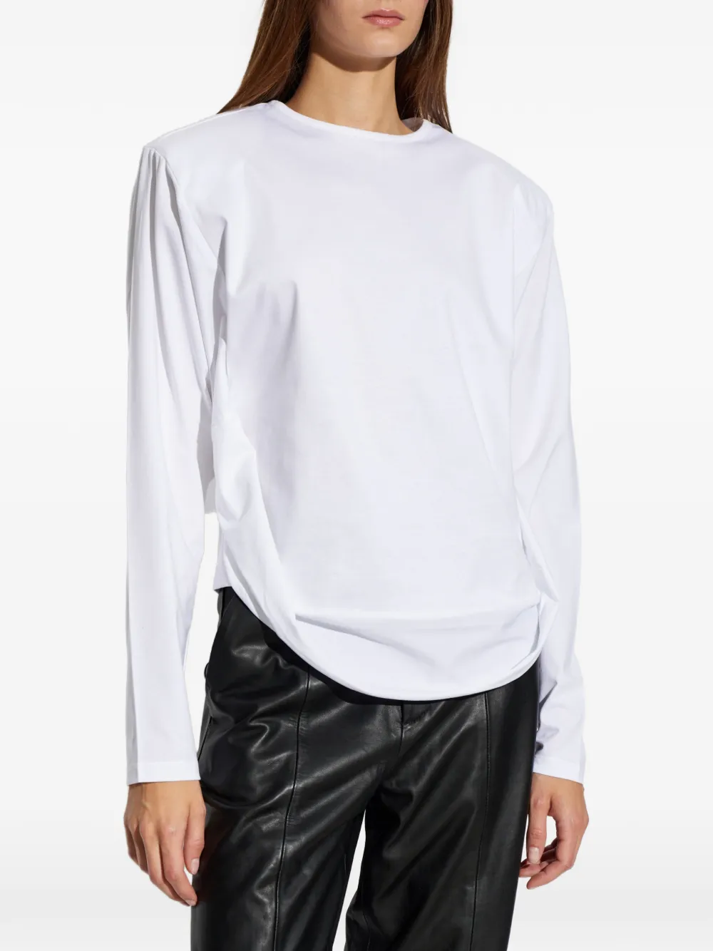 IRO Arum T-shirt met ruches en lange mouwen Wit
