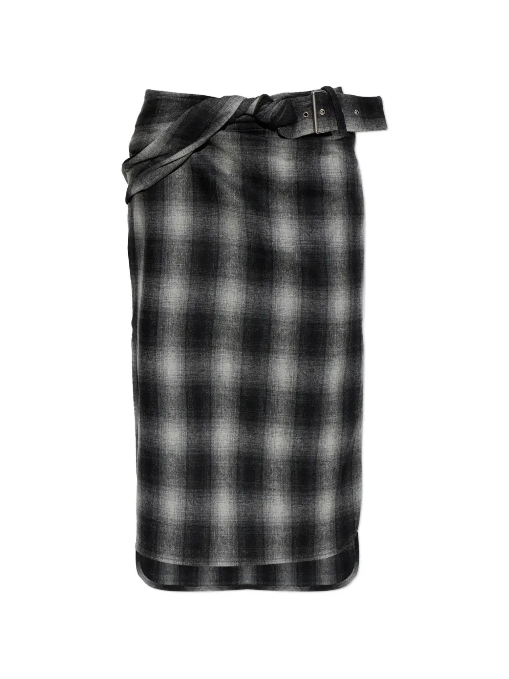IRO Nylane check belted midi skirt - Nero