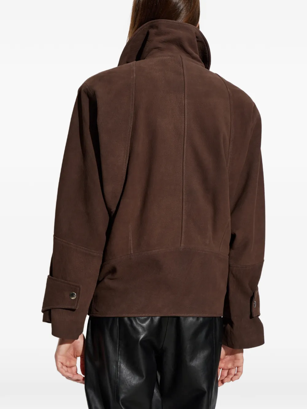 IRO Melior leren jack met ceintuur Bruin