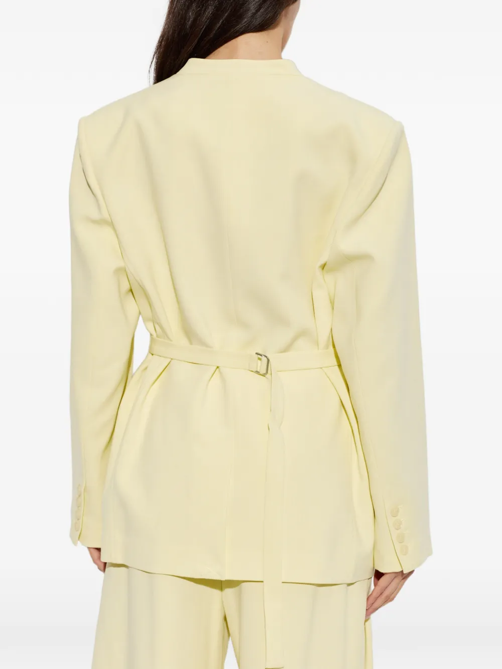 Gestuz Gacia blazer met enkele rij knopen Geel