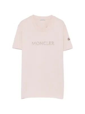 Moncler logo-appliqué T-shirt | Pink | FARFETCH