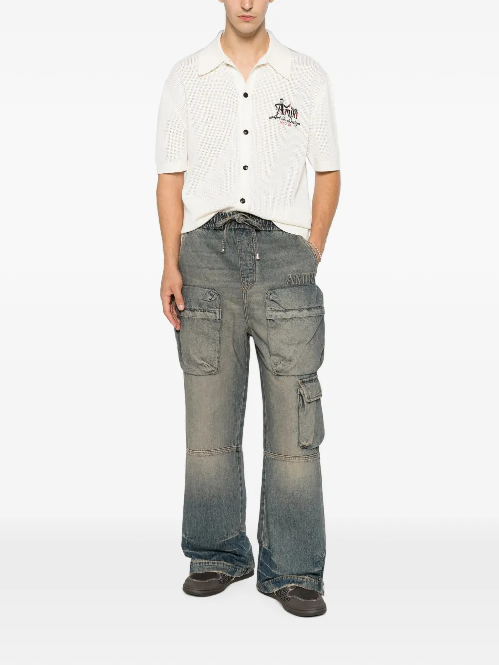 AMIRI Cargo broek met trekkoord Blauw