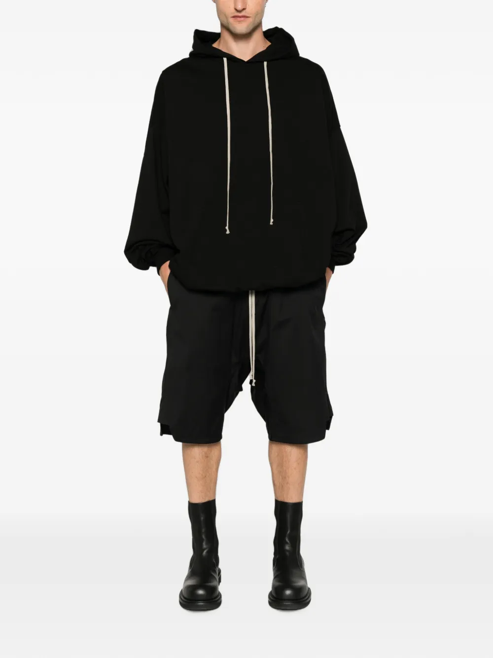 Rick Owens Hun hoodie met trekkoord Zwart
