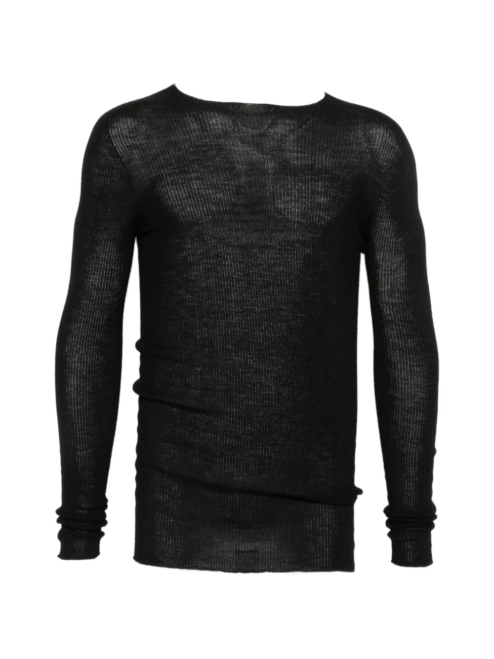 Rick Owens ribbed round-neck sweater - Nero