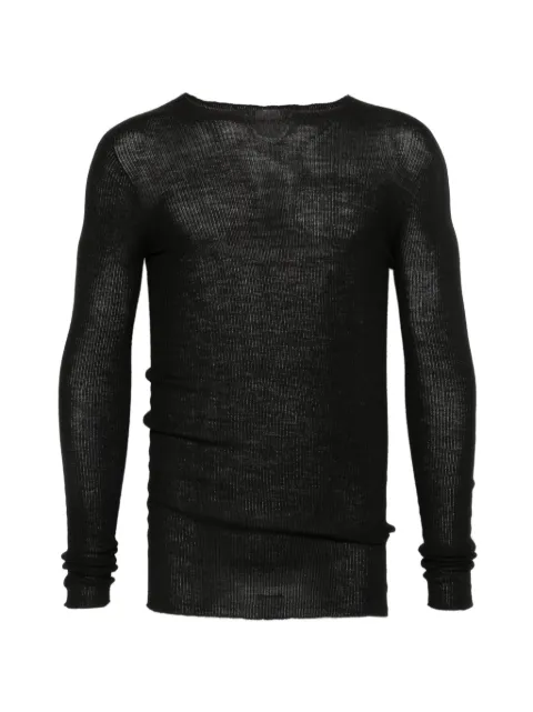 Rick Owens jersey de canalé con cuello redondo