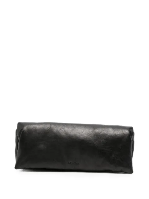 Rick Owens logo-debossed padded leather clutch bag