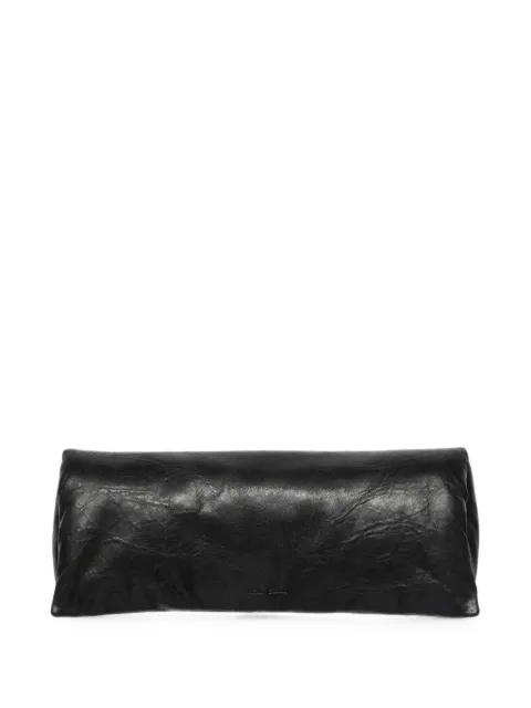 Rick Owens logo-debossed padded leather clutch bag