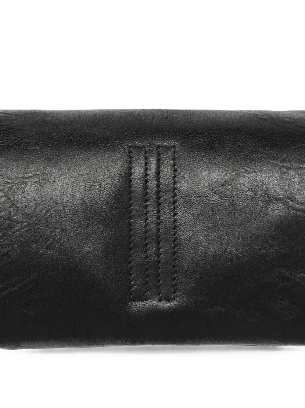 Rick Owens Leren clutch met logo-reliëf Zwart
