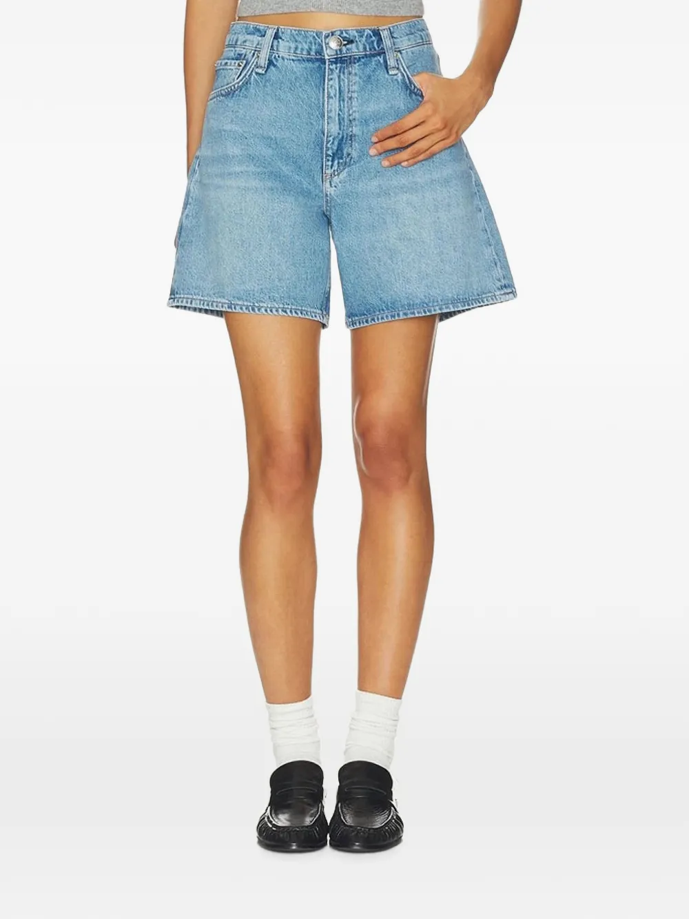 rag & bone Kniehohe Kaia Jeans-Shorts - Blau