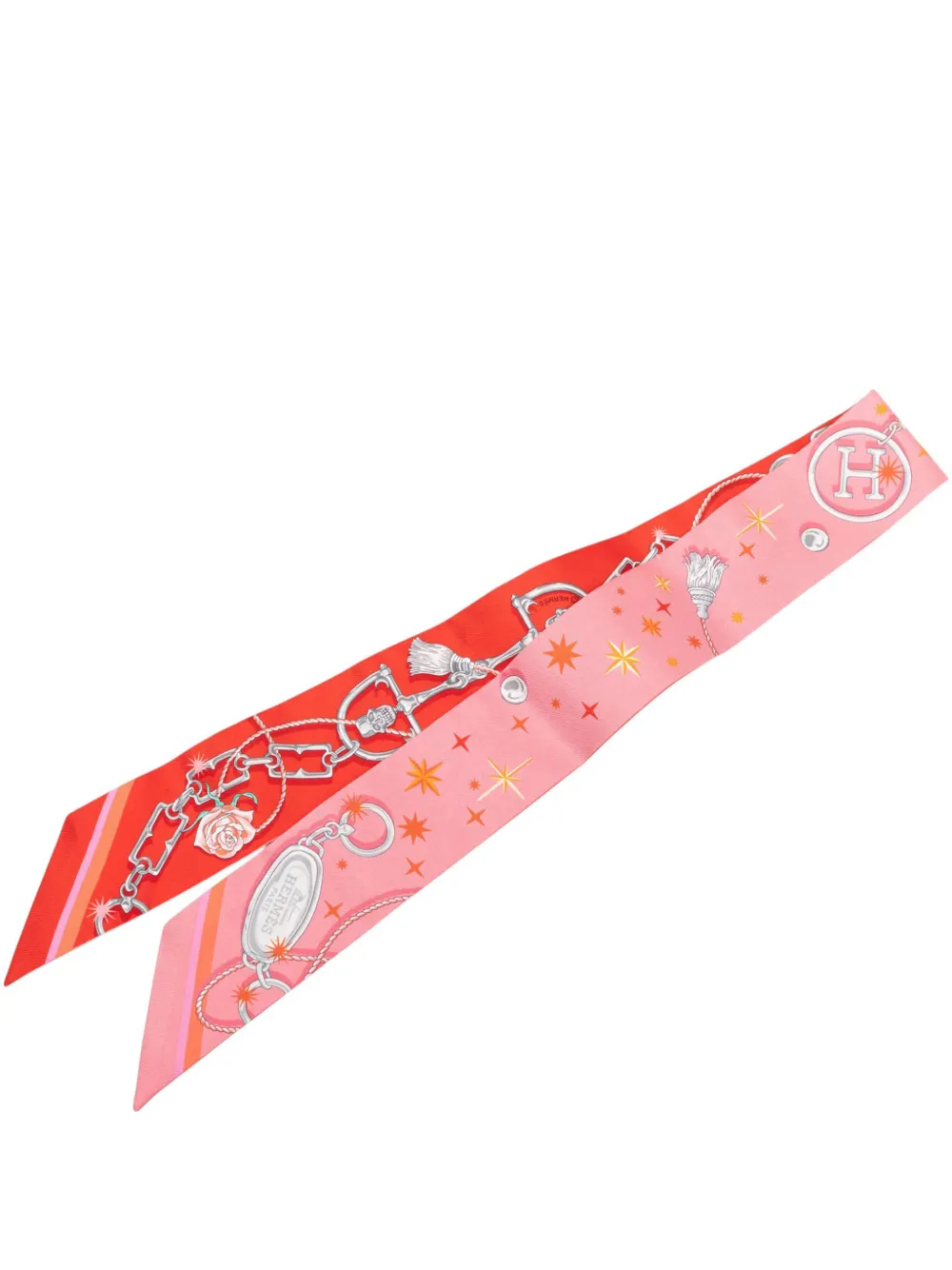 Hermès Pre-Owned Foulard Twilly C'est La Fete in seta 2010-2026 - Rosa