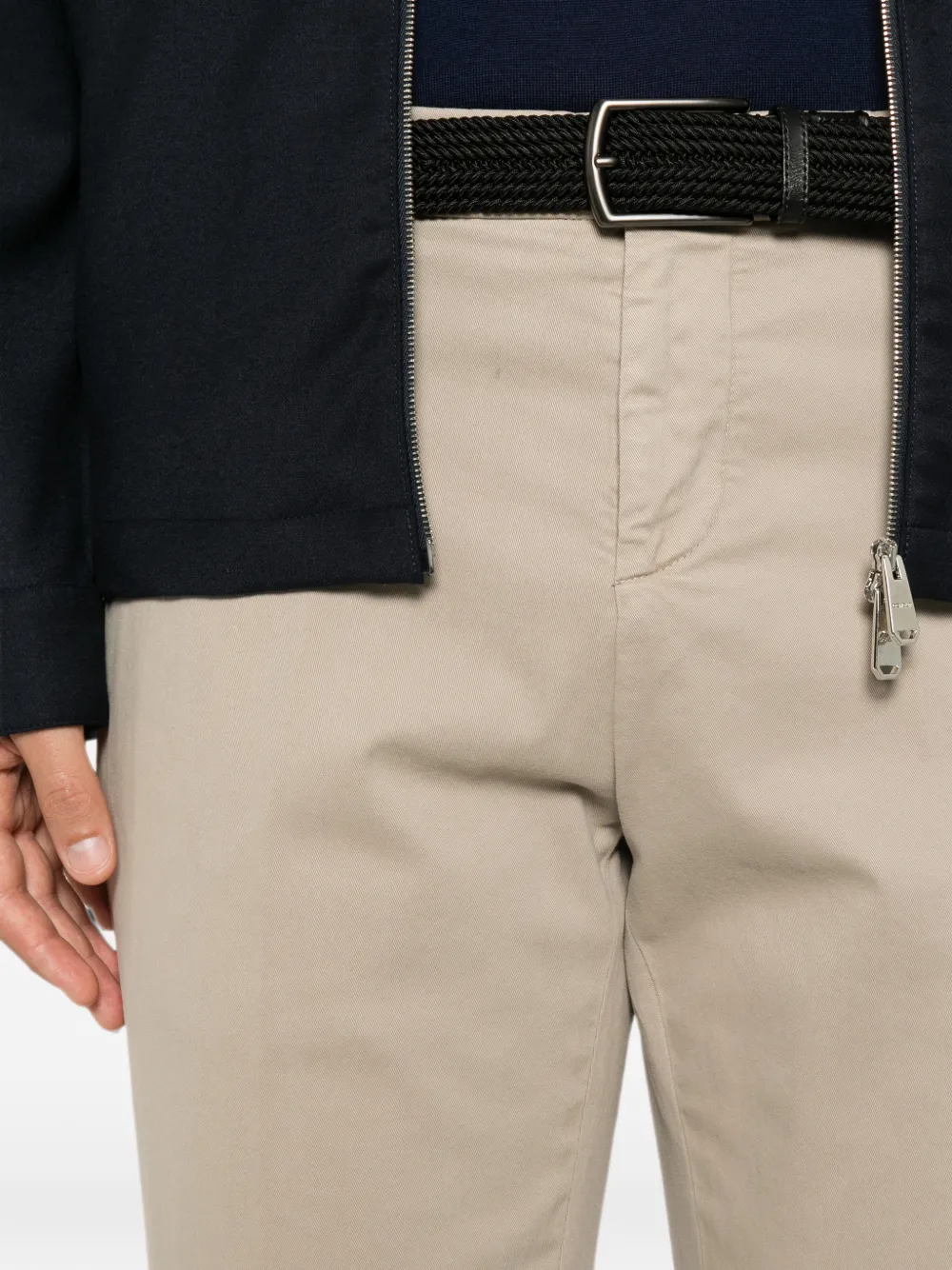 DONDUP Broek met logoplakkaat Beige