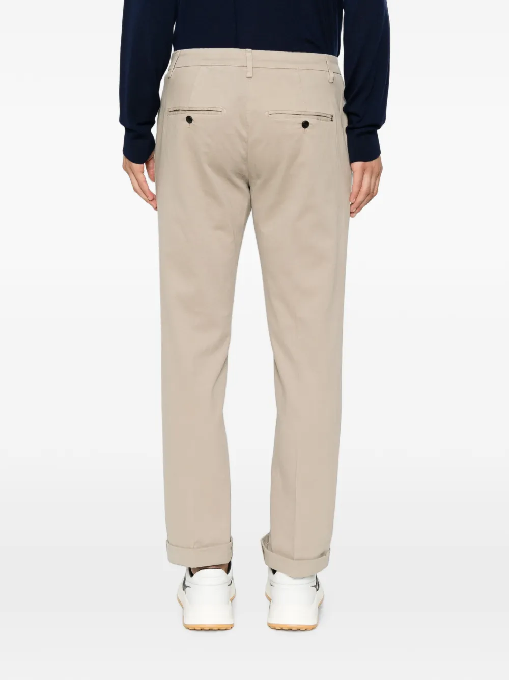 DONDUP Broek met logoplakkaat Beige