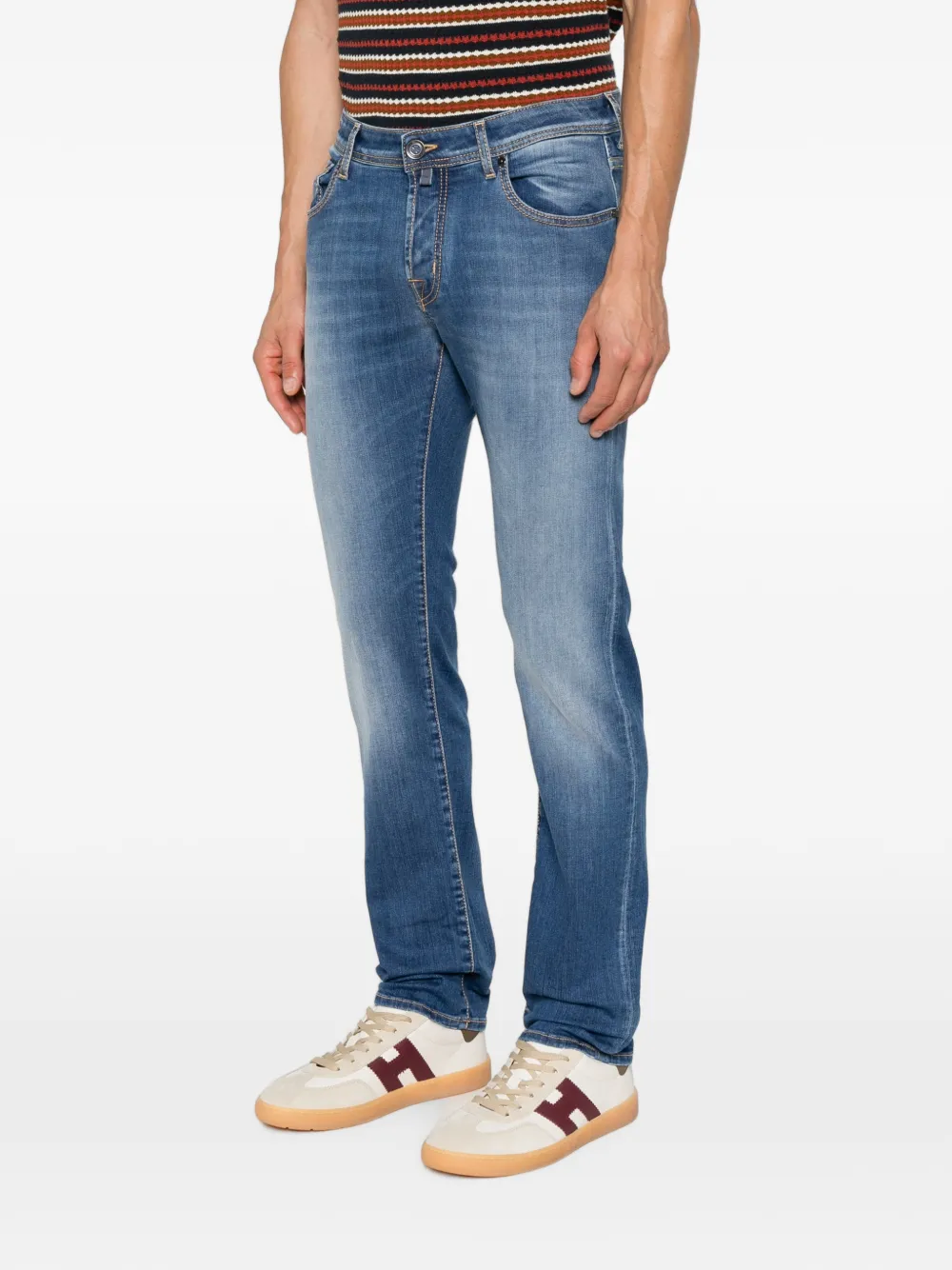 Jacob Cohën Straight jeans met vervaagd effect Blauw