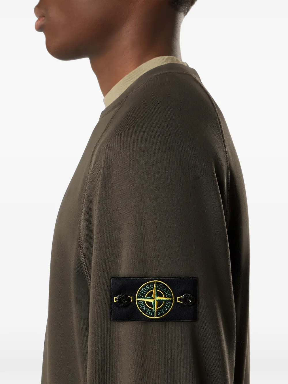 Stone Island Sweater met logopatch Grijs