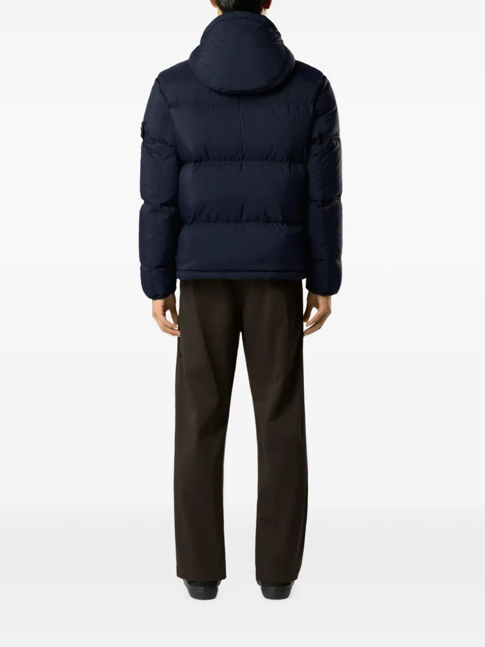 Stone Island 4100013 scheurbestendig donsjack van mat ripstop CORDURA Advanced Fabrics met afneembare capuchon Blauw
