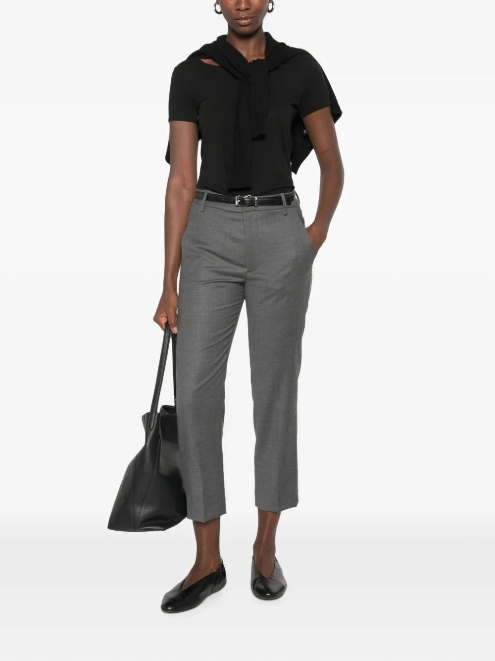 DONDUP Straight wollen broek Grijs