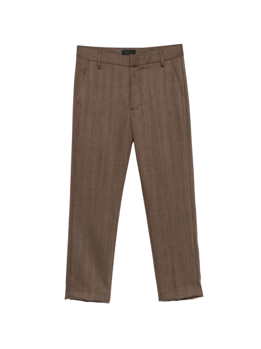 DONDUP Nima herringbone-pattern cropped wool trousers - Marrone