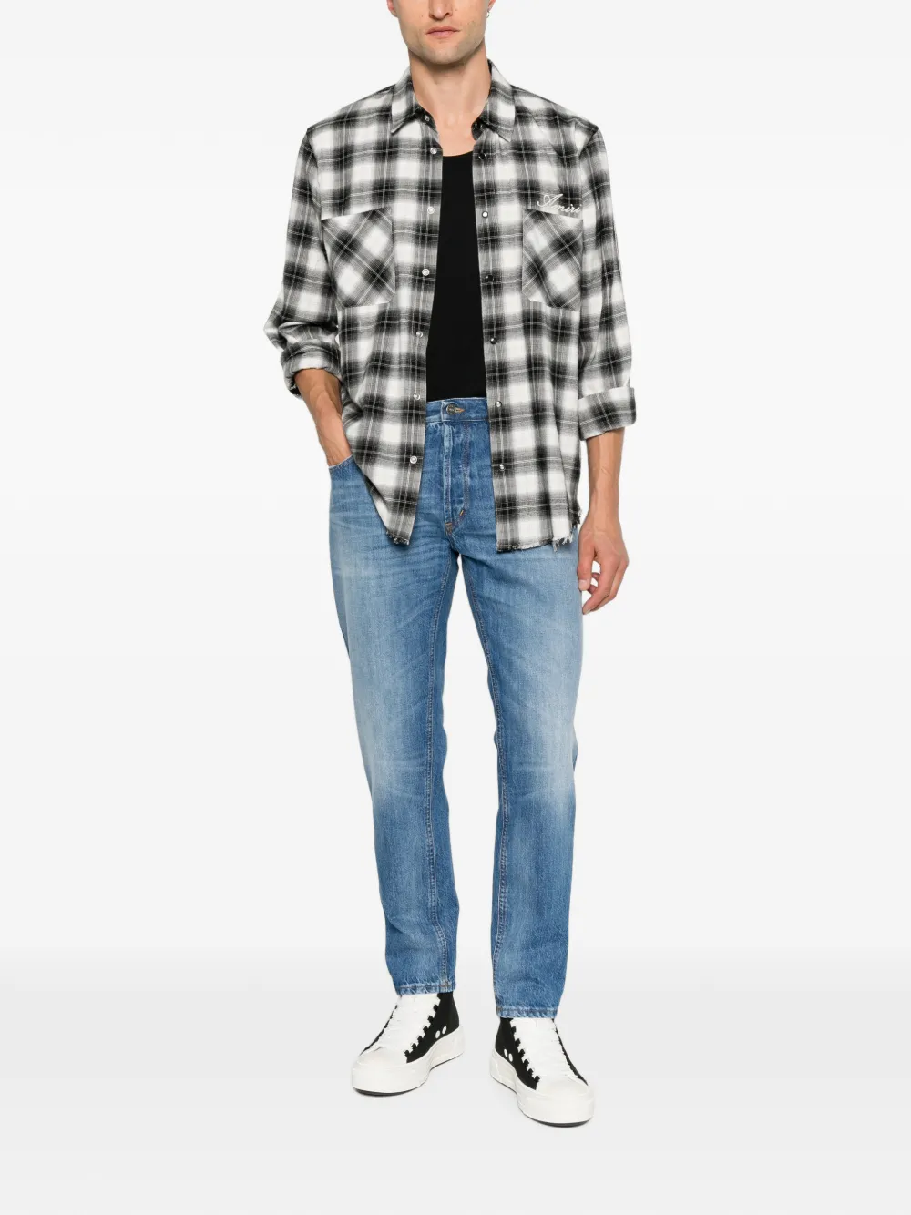 DONDUP Brighton straight jeans met vervaagd effect Blauw