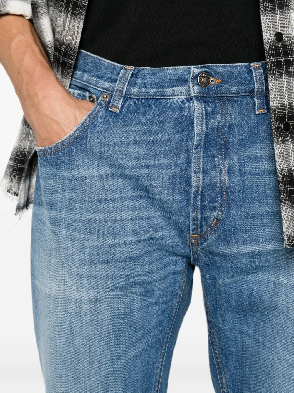 DONDUP Brighton straight jeans met vervaagd effect Blauw