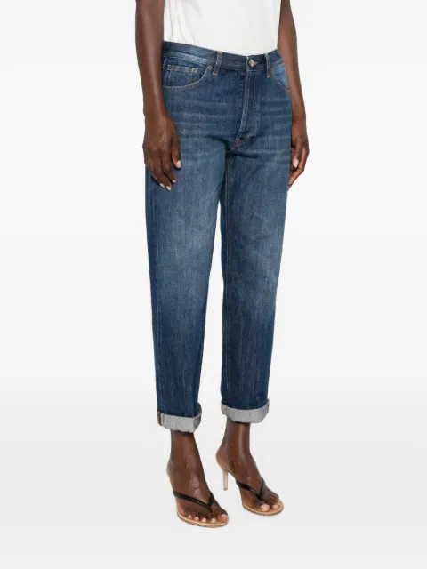 DONDUP faded-effect turn-up jeans