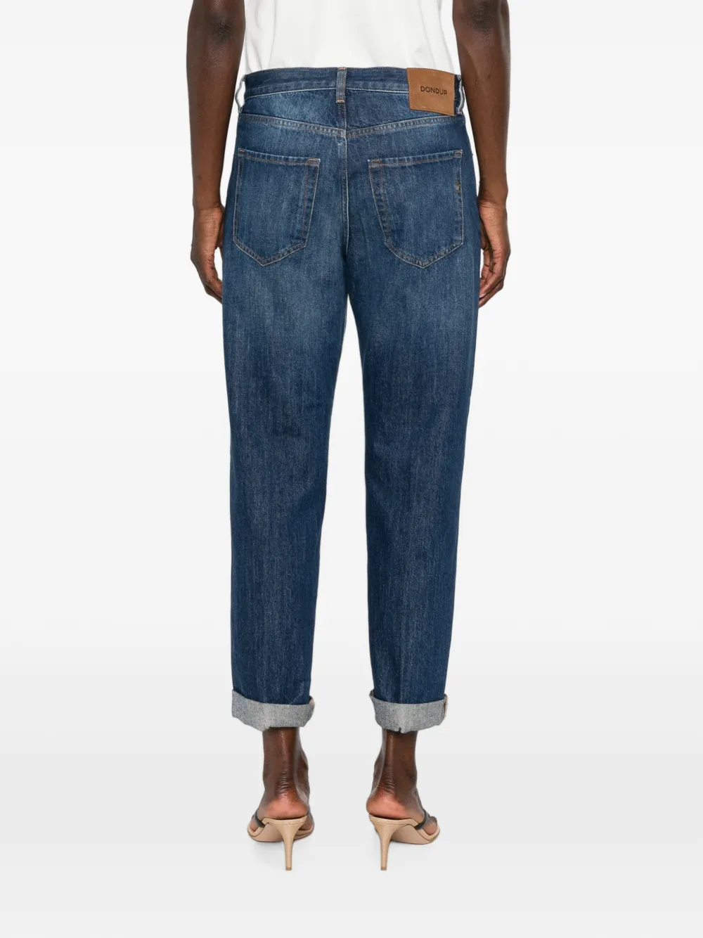 DONDUP Jeans met vervaagd effect en omgeslagen pijpen Blauw