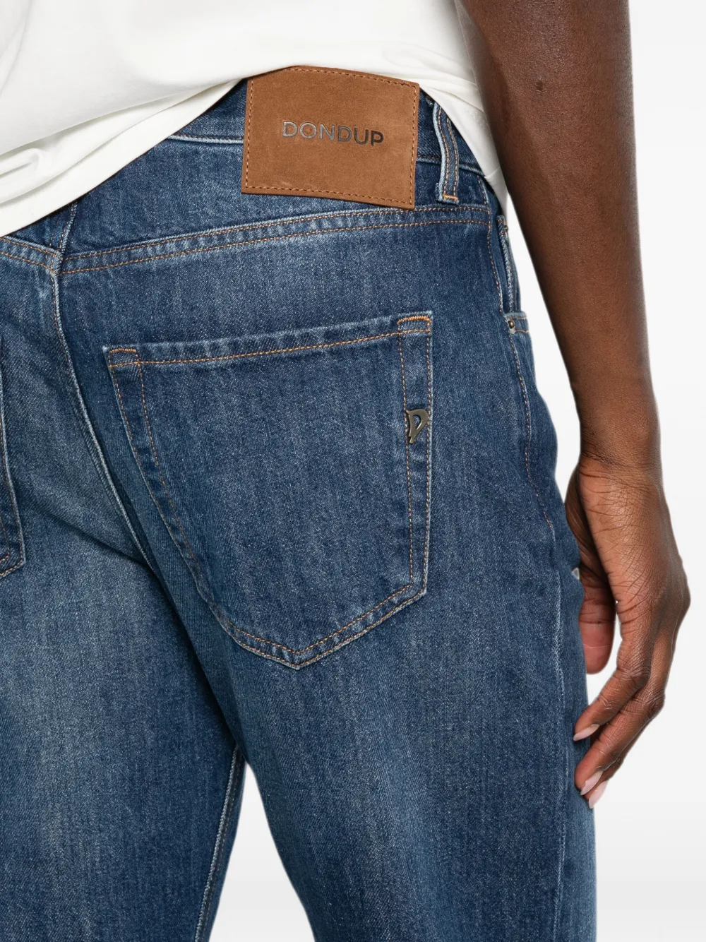 DONDUP Jeans met vervaagd effect en omgeslagen pijpen Blauw