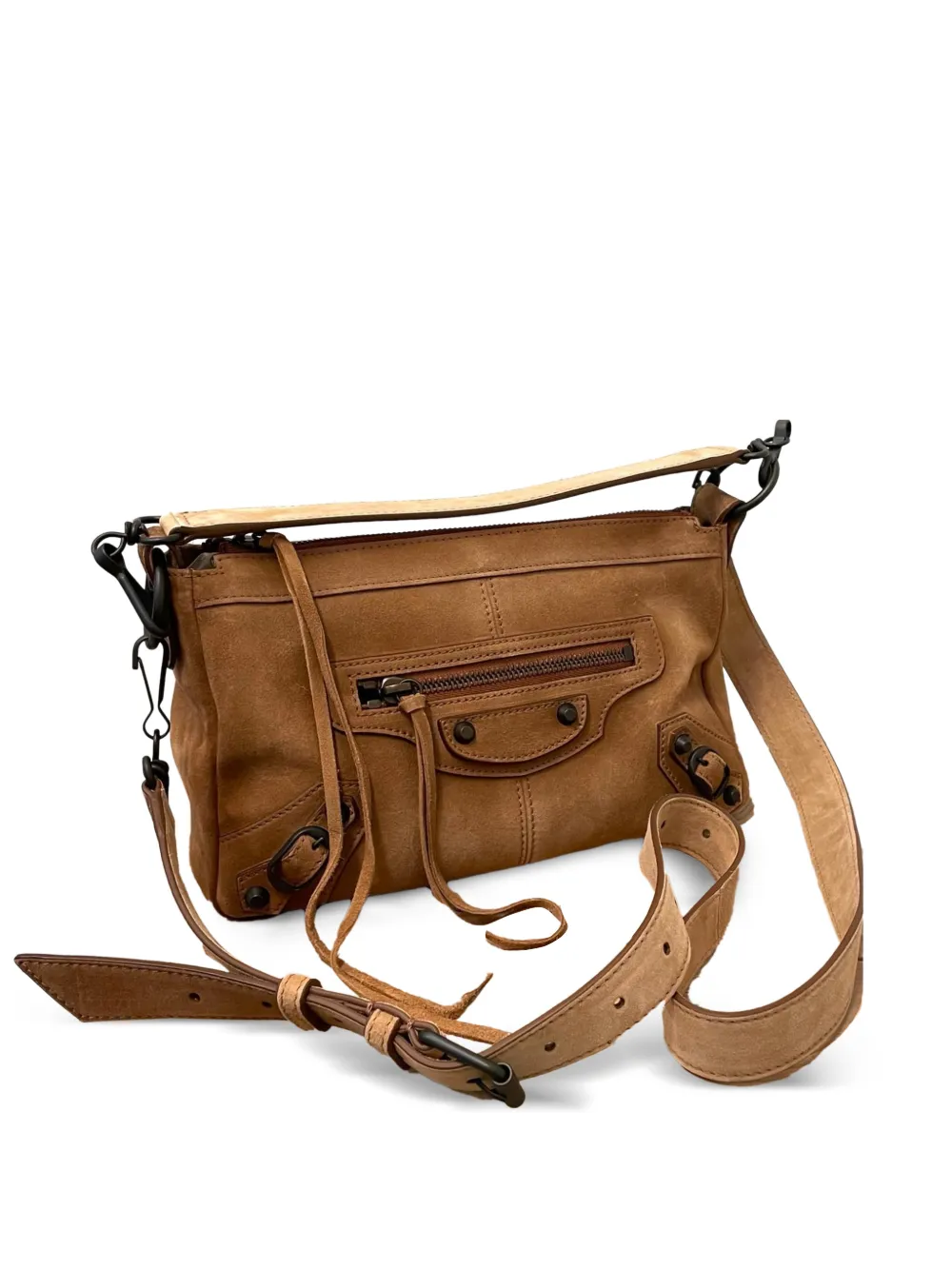 Balenciaga Le City Moto Schultertasche In Brown