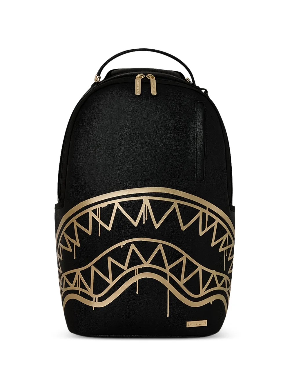 sprayground kid shark-print pebble-texture backpack - Schwarz