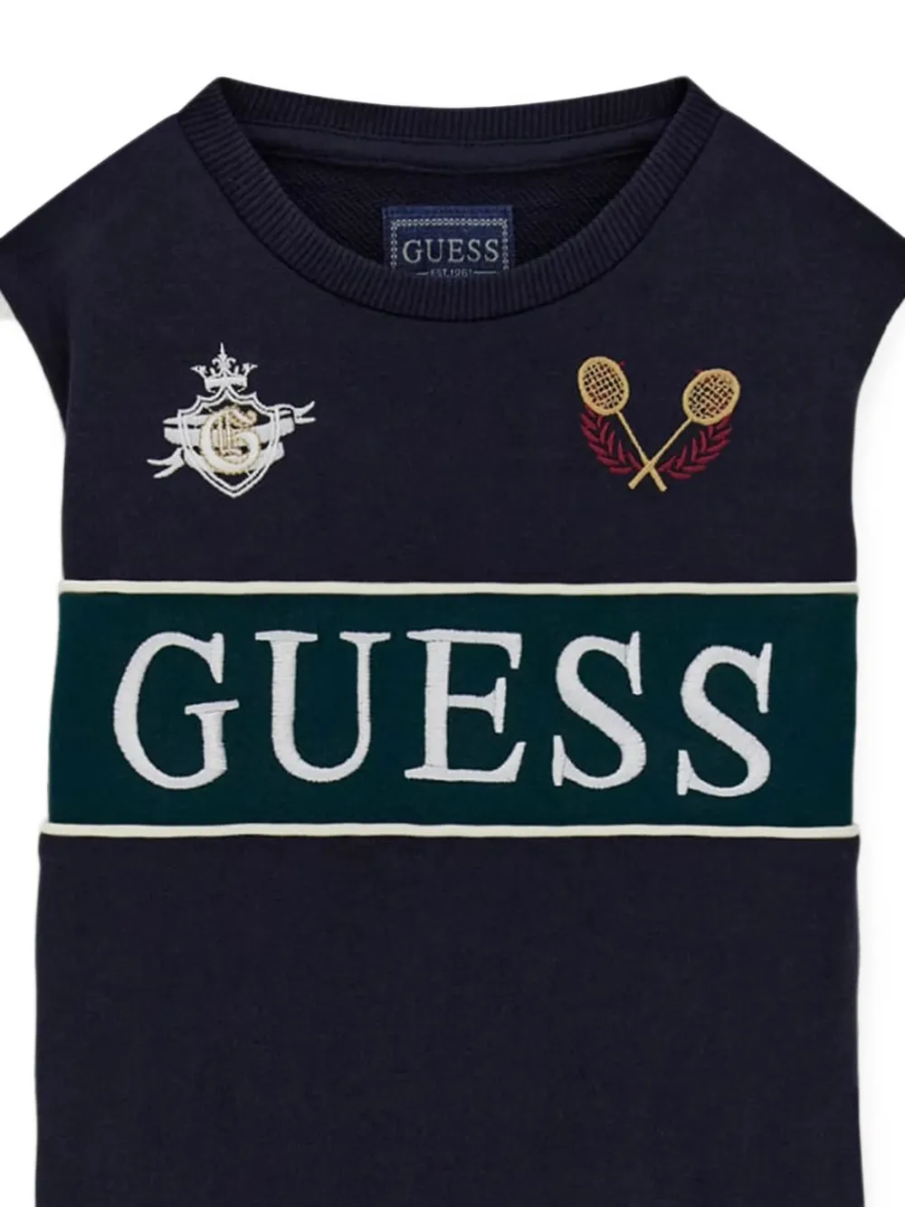 guess kids Trui met geborduurd logo en colourblocking Blauw