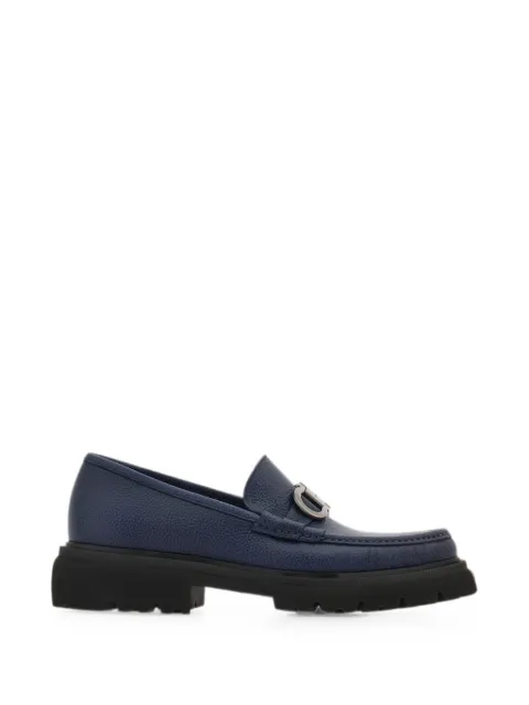 Ferragamo Mocassim com placa Gancini e sola tratorada