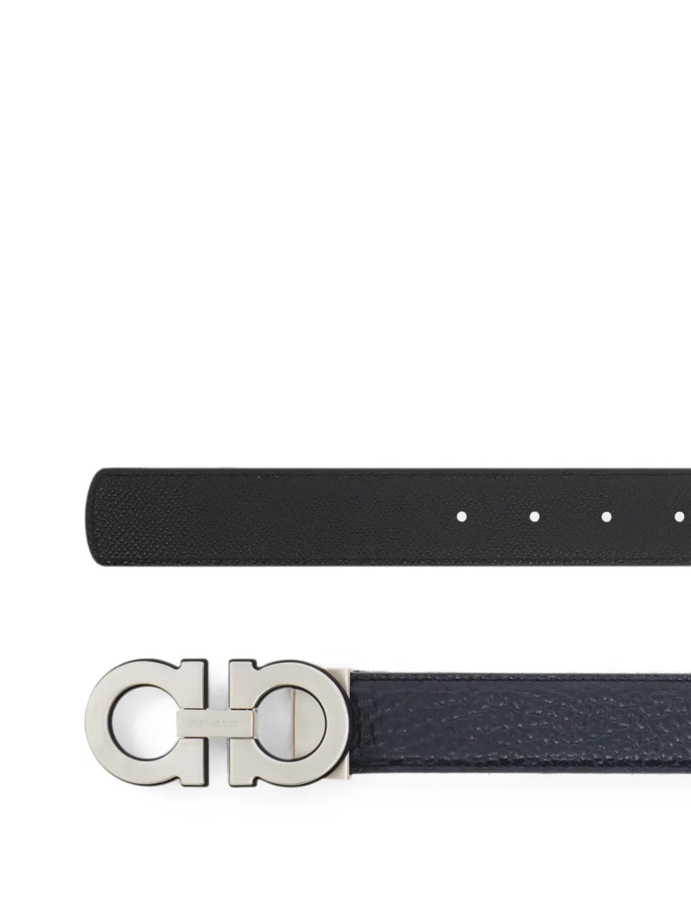 Ferragamo Gancini riem van bewerkt leer Blauw