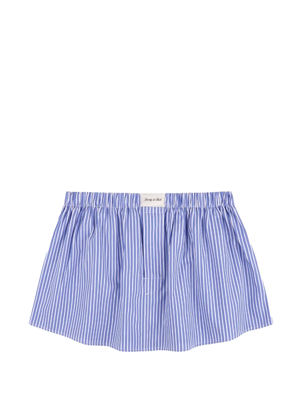 Sporty & Rich Minigonna in popeline con logo - Blu