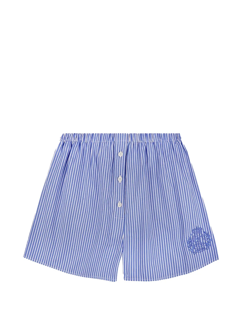 Sporty & Rich Shorts Ny Crest a righe - Blu