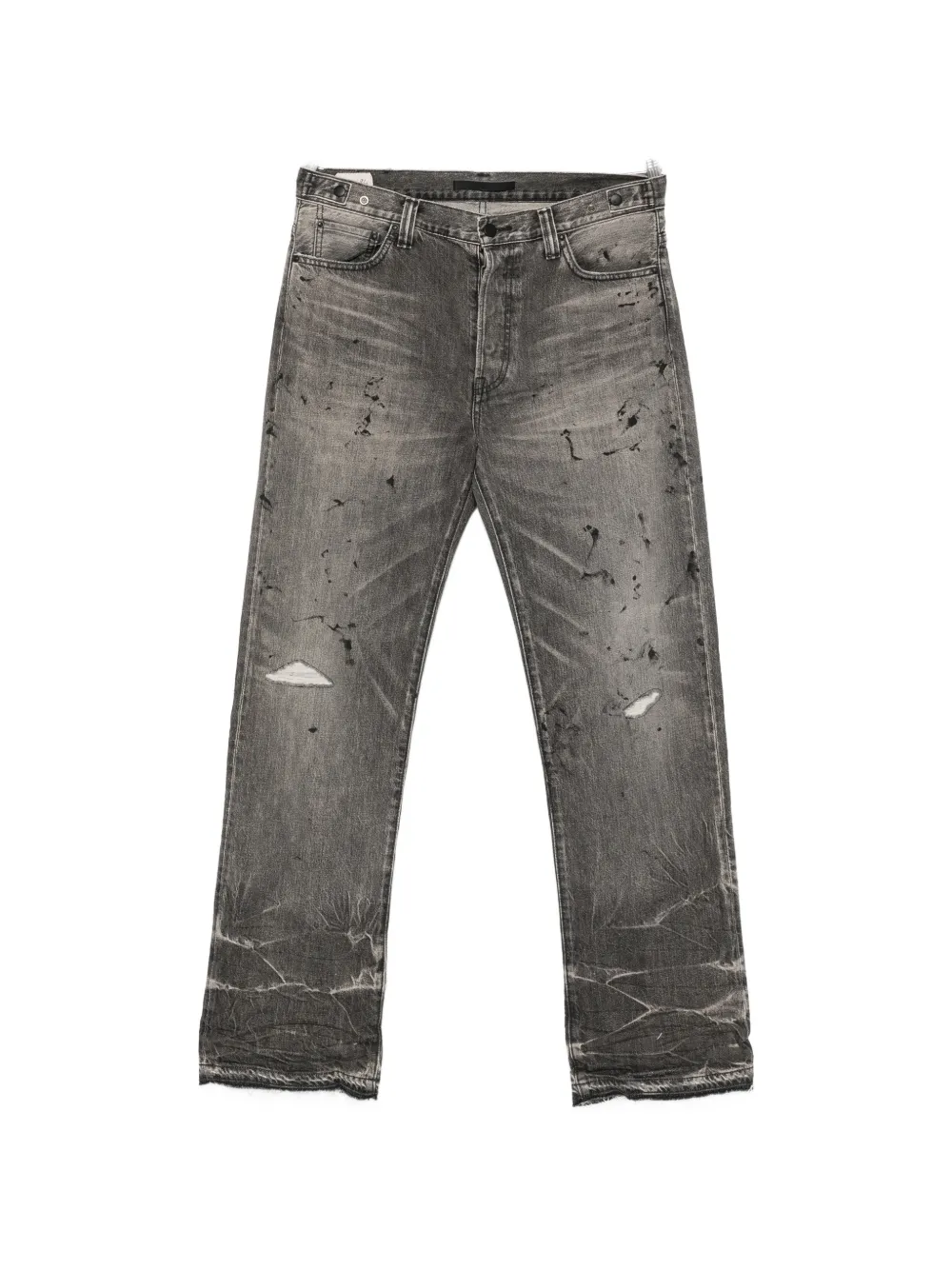Mastercraft Union distressed paint-splatter jeans - Grigio