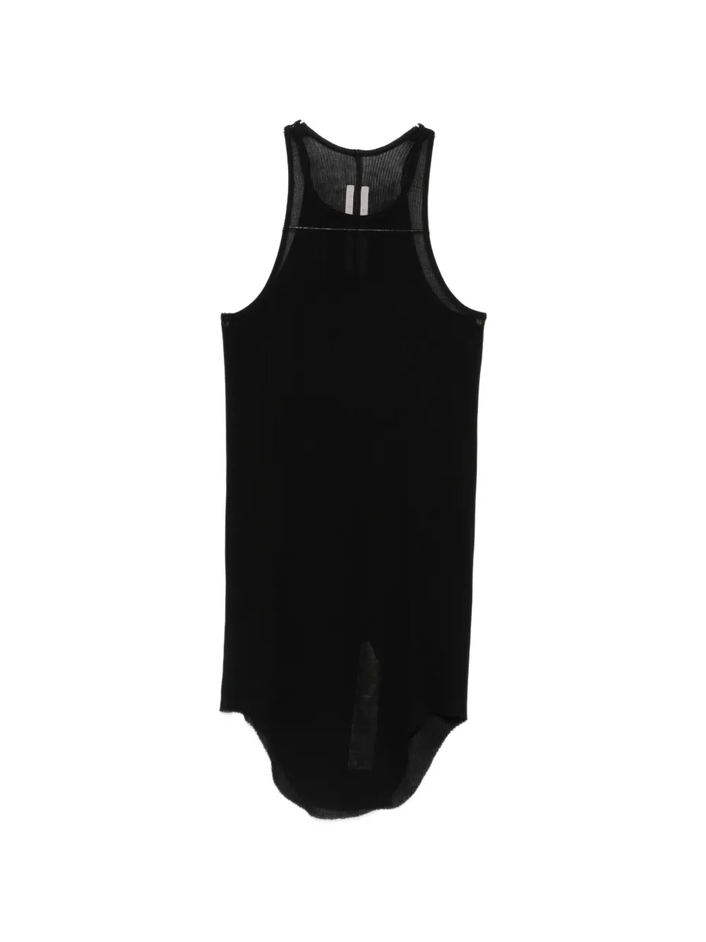 Rick Owens ribbed curved-hem tank top - Nero