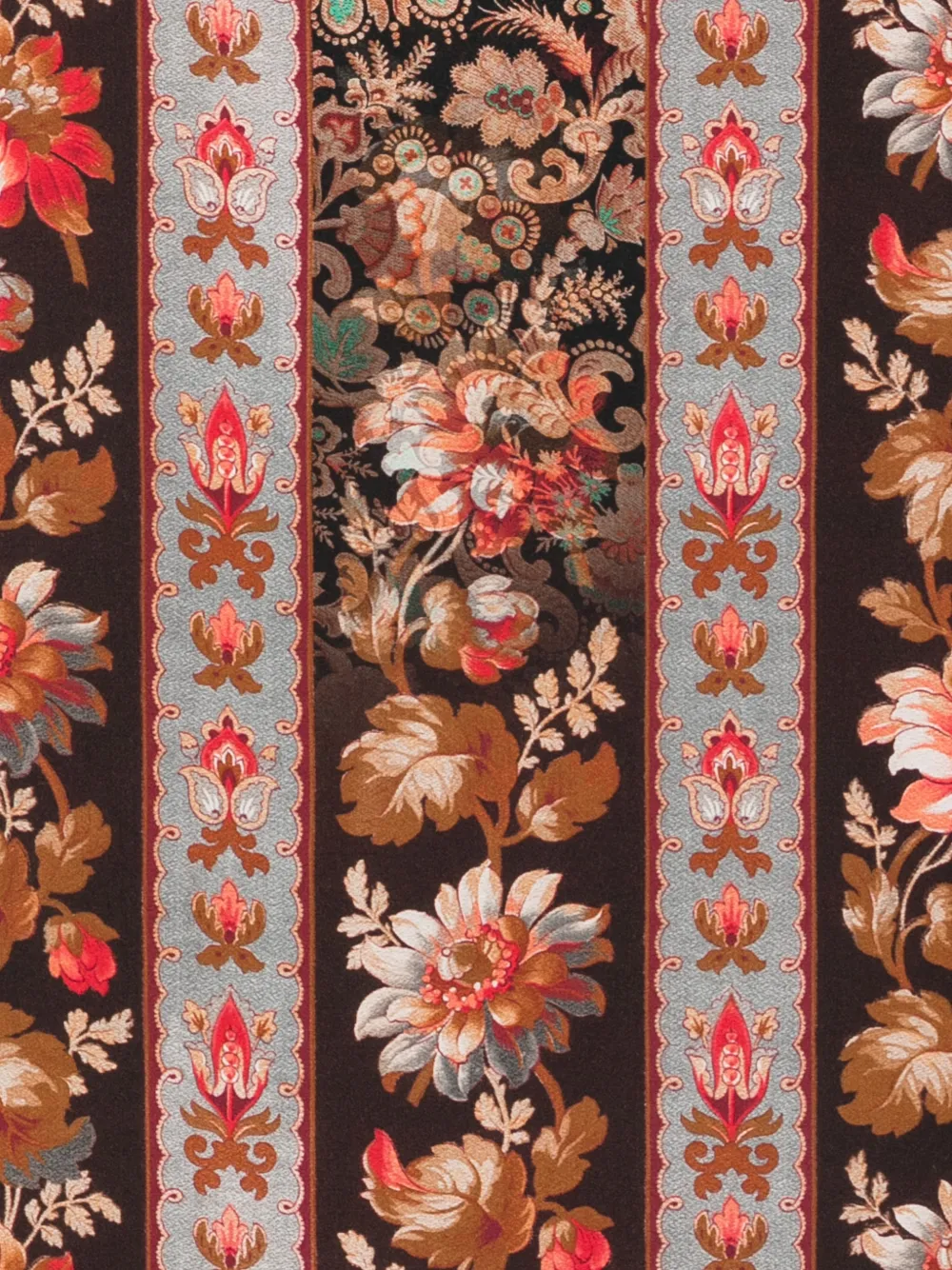 Pierre-Louis Mascia Sjaal met bloemenprint en franje Bruin