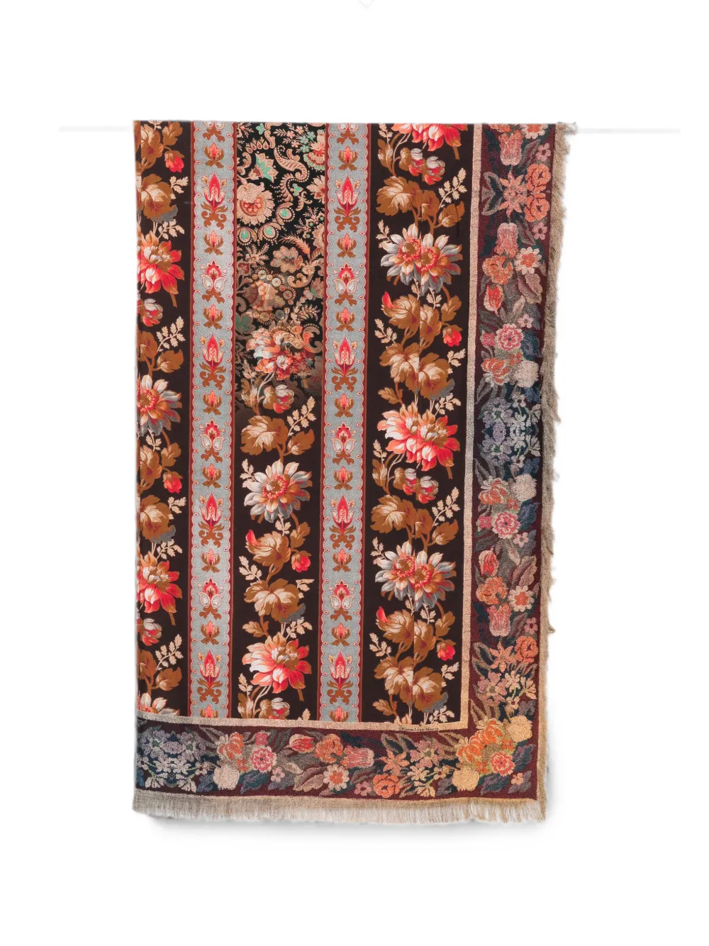 Pierre-Louis Mascia floral-print fringed scarf - Marrone
