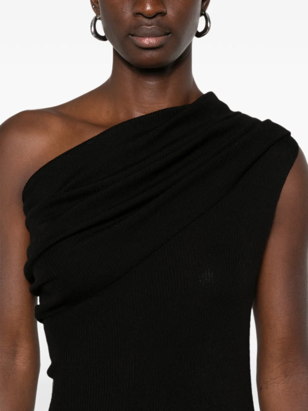 Rick Owens Athena One-shoulder Dress in Black, view 5