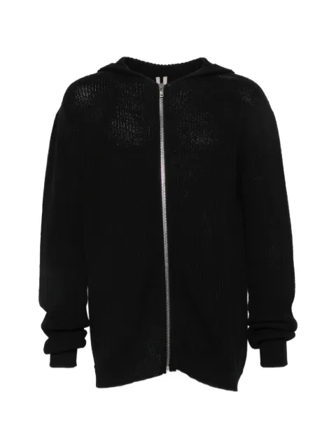 Rick Owens ribbed-knit zip-up hoodie
