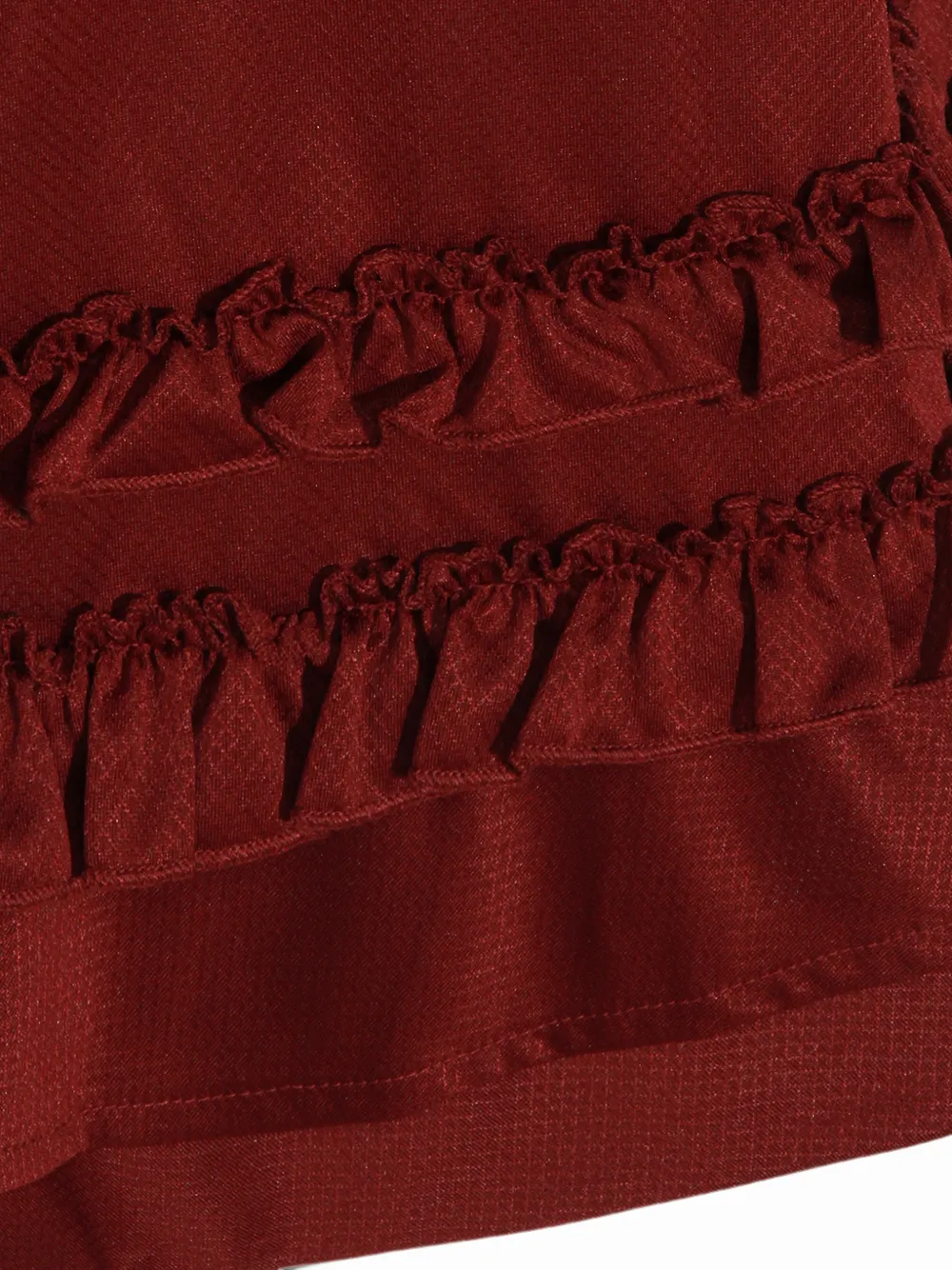 GANNI mini-jurk met logoprint en ruches Rood