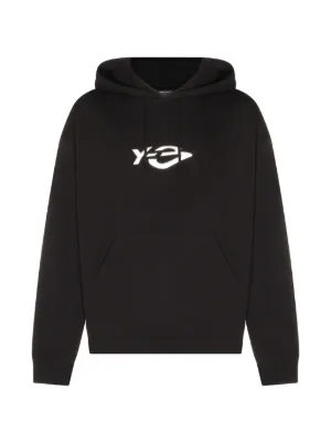 Y-3 logo-print Hoodie | Black | FARFETCH
