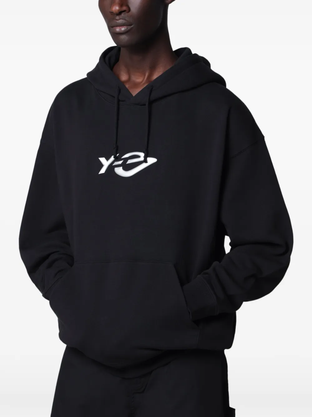 Y-3 Hoodie met logoprint en trekkoord Zwart