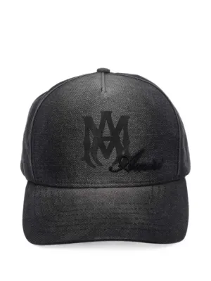 Martine Rose embroidered-logo Washed Denim Cap | Black | FARFETCH