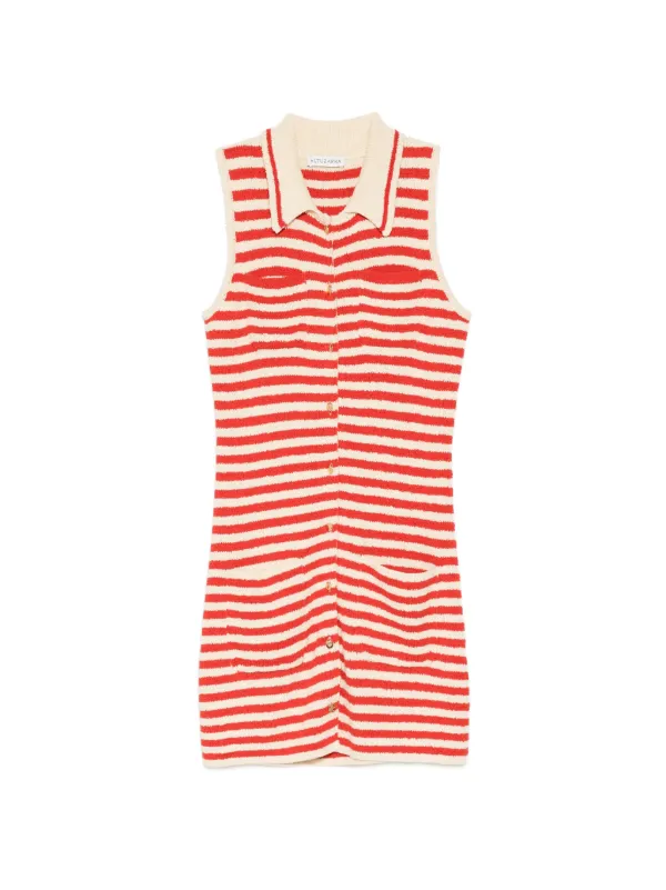 Altuzarra Striped Button-up Dress in Red