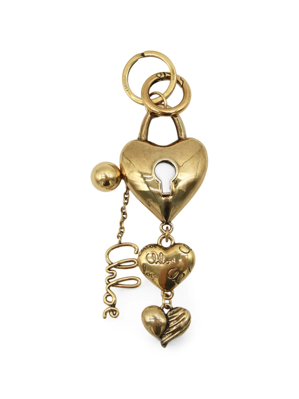 Chloé heart padlock keyring - Gold