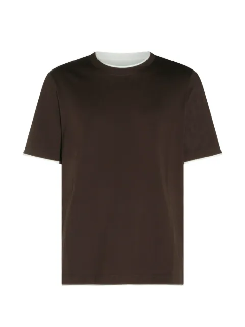 Brunello Cucinelli layered-trim cotton T-shirt